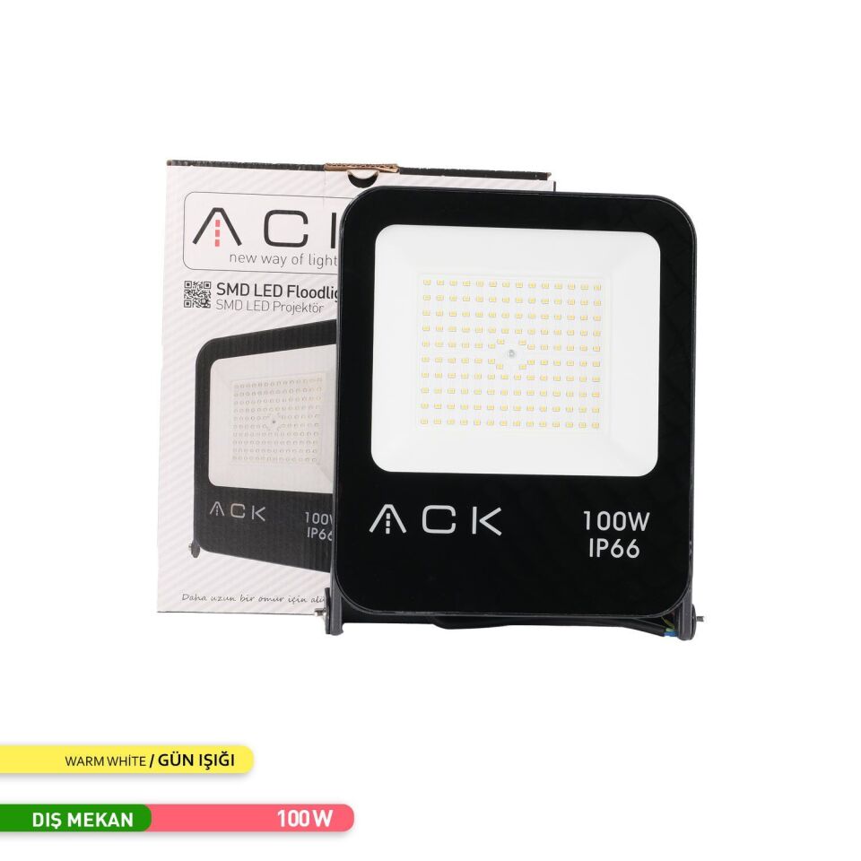 ACK AT62-19102 100W 3000K Gün Işığı Led Projektör