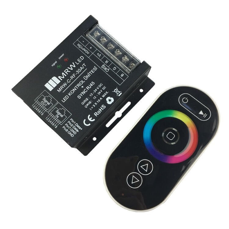 Mervesan MRW-C-RF-30A 360 W/720 W 30 AMPER RF KONTROL MRW LED Markalı RGB ŞERİT LED KUMANDALARI