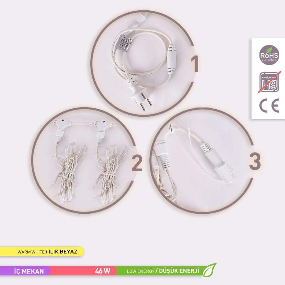 ACK AS90-00300 Lüks Seri LED Perde 3000K