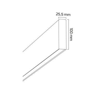 GOYA GY 8050-60 Siyah/Beyaz Kasa 18 Watt 60 cm Sıva Üstü Lineer Armatür