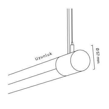 GOYA GY 8037-60 26 Watt Siyah/Beyaz Kasa 60 cm Lineer Sarkıt Armatür