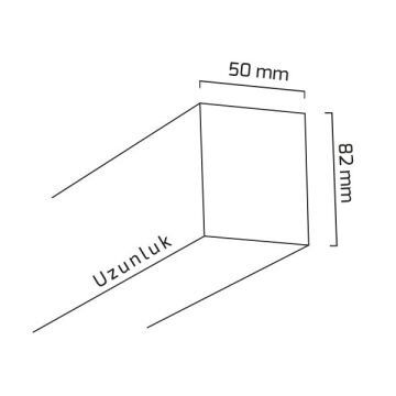 GOYA GY 8031-60-65-C 18 Watt 60 cm Ahşap (Koyu Ceviz) Desenli Sıva Üstü Lineer Armatür
