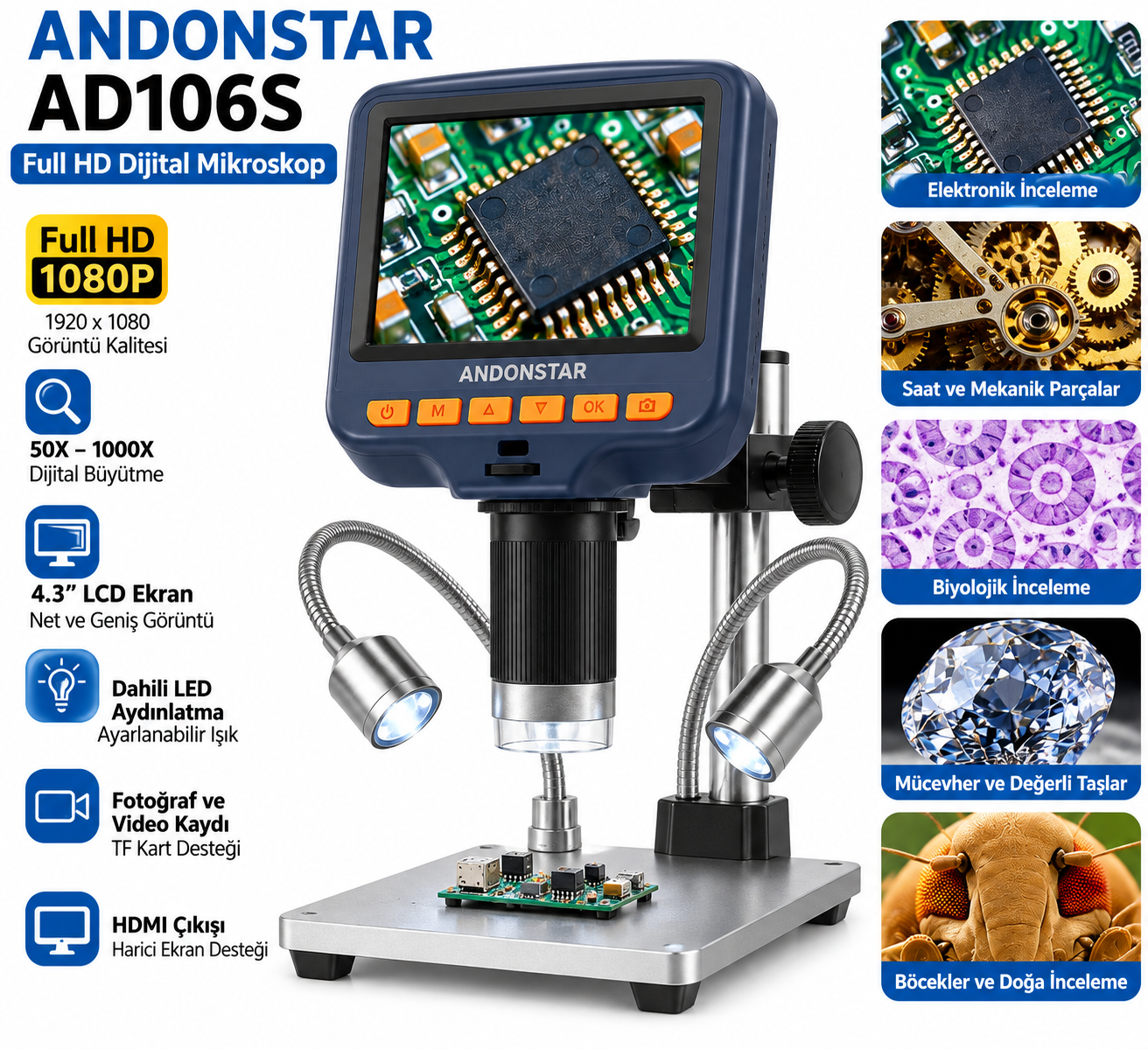 Andonstar AD106S Full HD Dijital Mikroskop