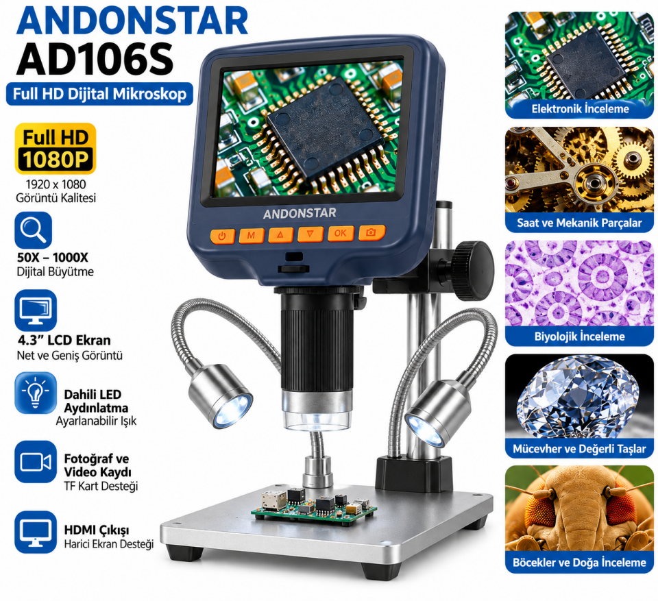Andonstar AD106S Full HD Dijital Mikroskop