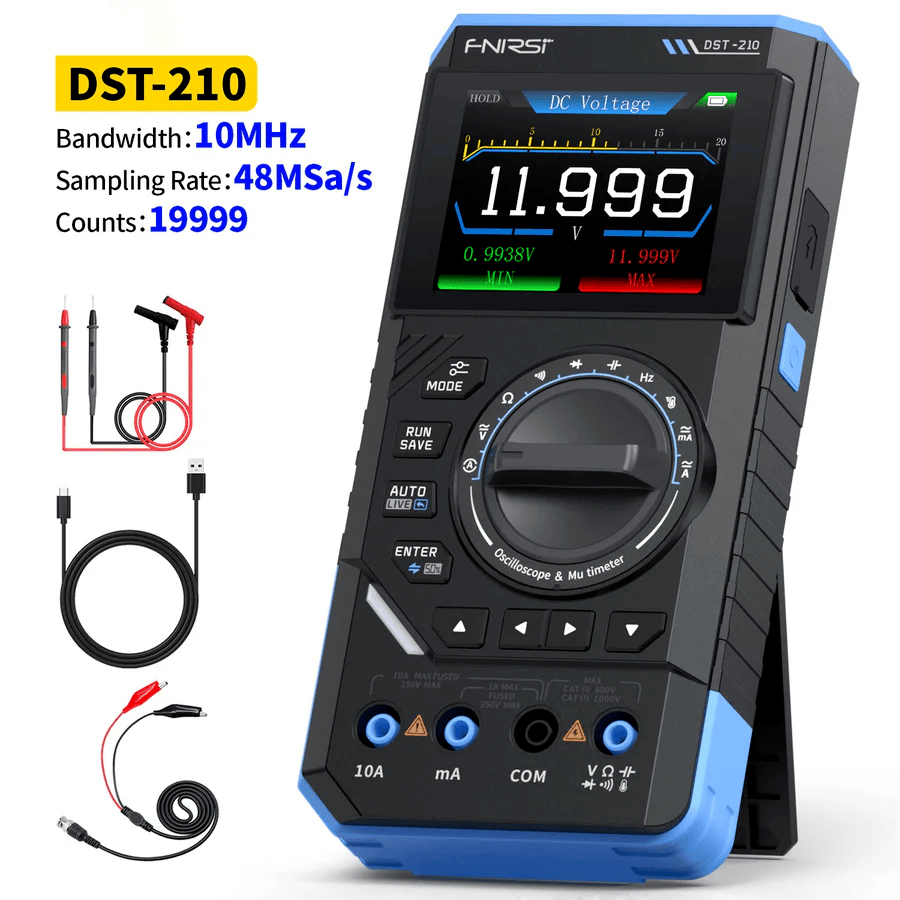 FNIRSI DST-210 3’ü 1 Arada El Tipi Osiloskop + Multimetre + Sinyal Jeneratörü