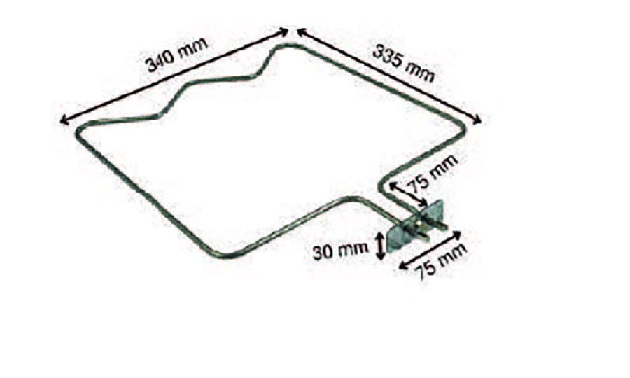 SRC Rezistans CR 114 349 Arçelik Büyük Flanş Fırın Boru Rez. 220 V 1300 Watt (6.5 Ø Cr-Ni)