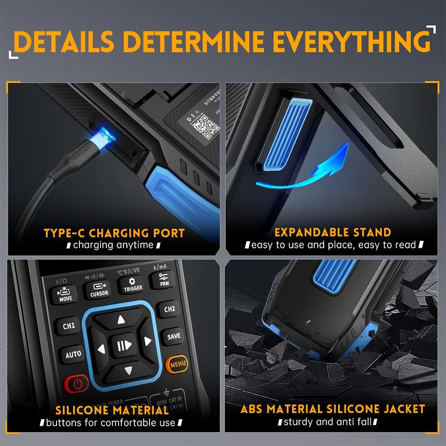 FNIRSI 2C23T 3'ü 1 Arada Çift Kanallı Tablet Osiloskop Multimetre Fonksiyon Jeneratörü