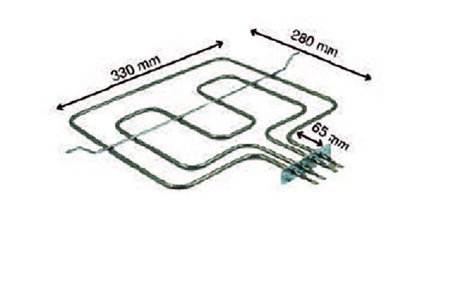 SRC Rezistans CR 114 360 Çiftli Fırın Boru Rezistansı 230 V 3000 Watt (6.5 Ø Cr-Ni)