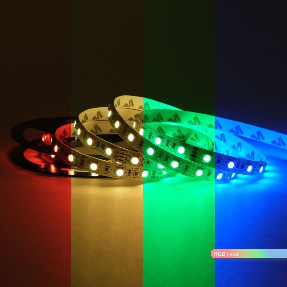 ACK AS01-00309  5 Metre 3 Çipli,60 LED'li Şerit LED RGB Işık