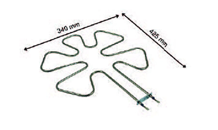 SRC Rezistans CR 114 395 Yonca Tipi Fırın Rezistansı 220 V 1500 Watt (6.5 Ø Cr-Ni)