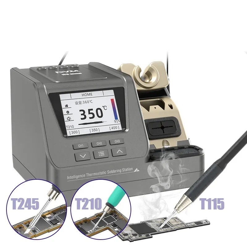 Gvm H3 Akıllı Lehim Istasyonu Havya 3kollu (t115-t210-t245 3 Kol 3 Uçlu Kutu)