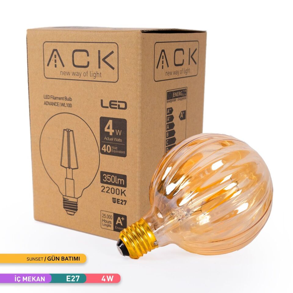 ACK AB57-00420 4W Rustik LED G100 Ampul 2200K