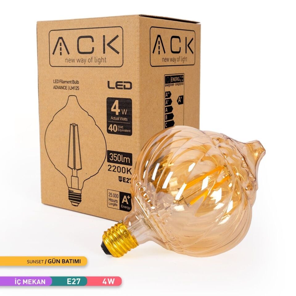ACK AB59-00420 4W Rustik LED G125 Ampul 2200K