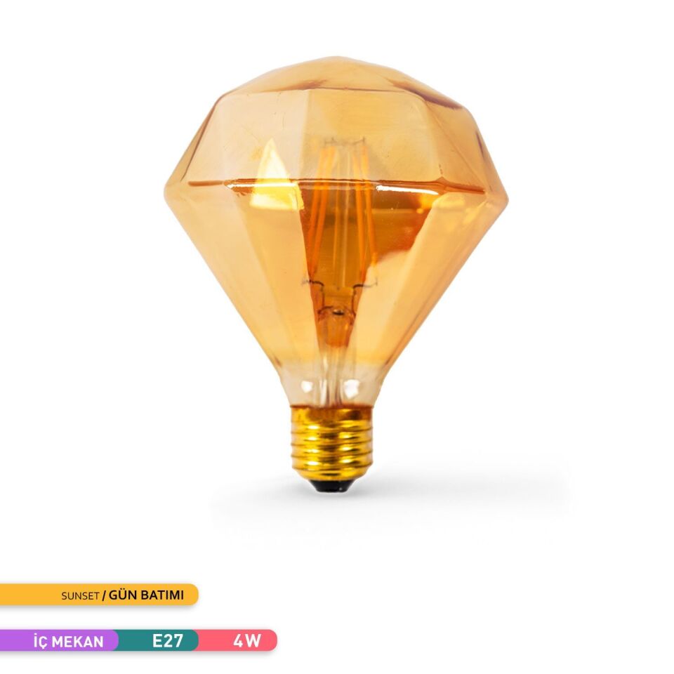 ACK AB50-00420 4W Rustik LED Prizmatik Ampul 2200K