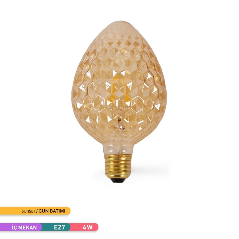 ACK AB55-00420 4W Rustik LED G95 Ampul 2200K