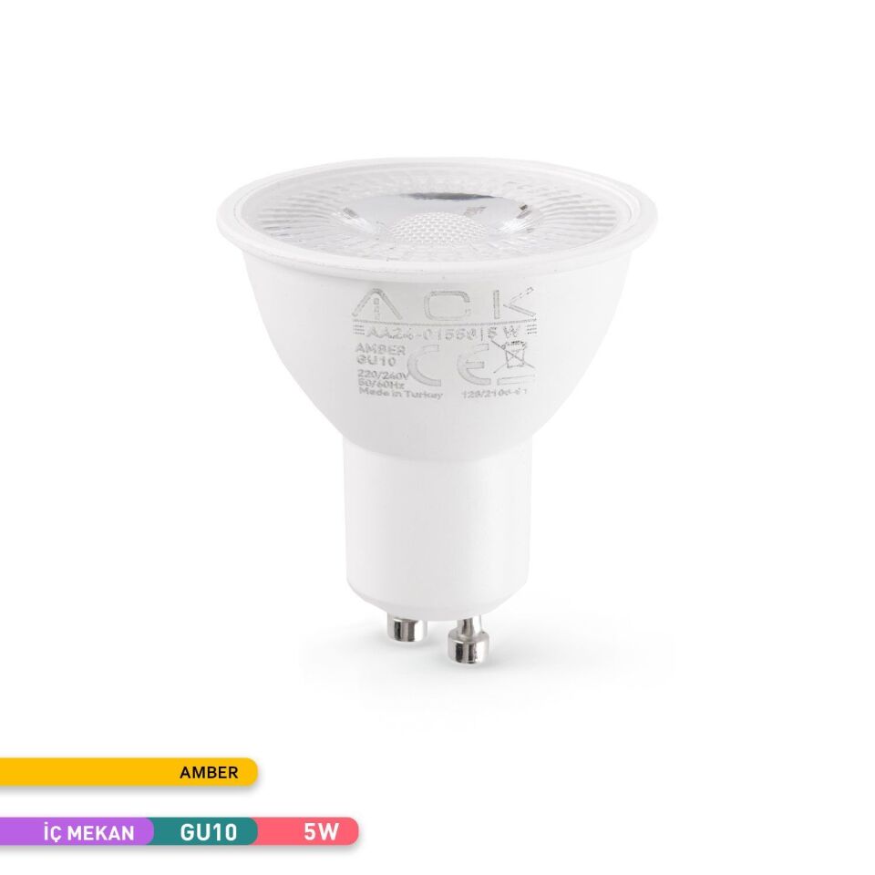 ACK AA24-01558 5W GU10 Difizörlü LED Ampul Amber Işık