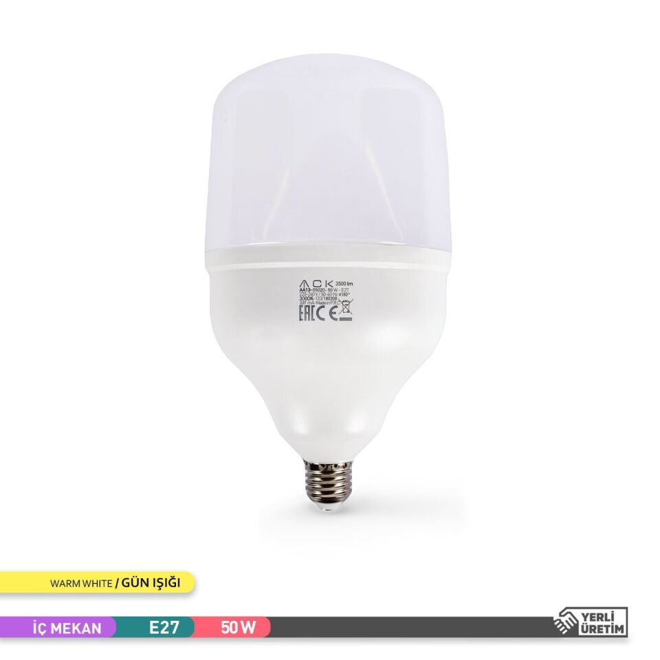 ACK AA13-05020 50W LED T135 E27 Ampul 3000K