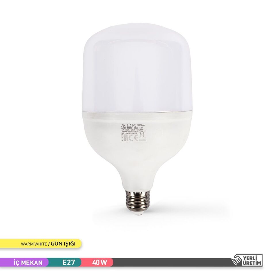 ACK AA13-04020 40W LED T120 E27 Ampul 3000K