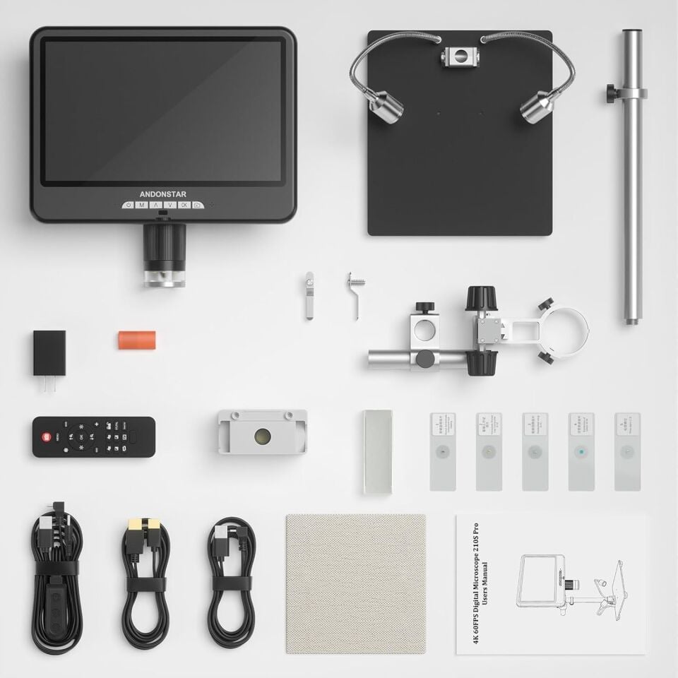 Andonstar AD210S-PRO 4K 60FPS HDMI Dijital Mikroskop 10.1” LCD PCB Lehimleme Mikroskobu