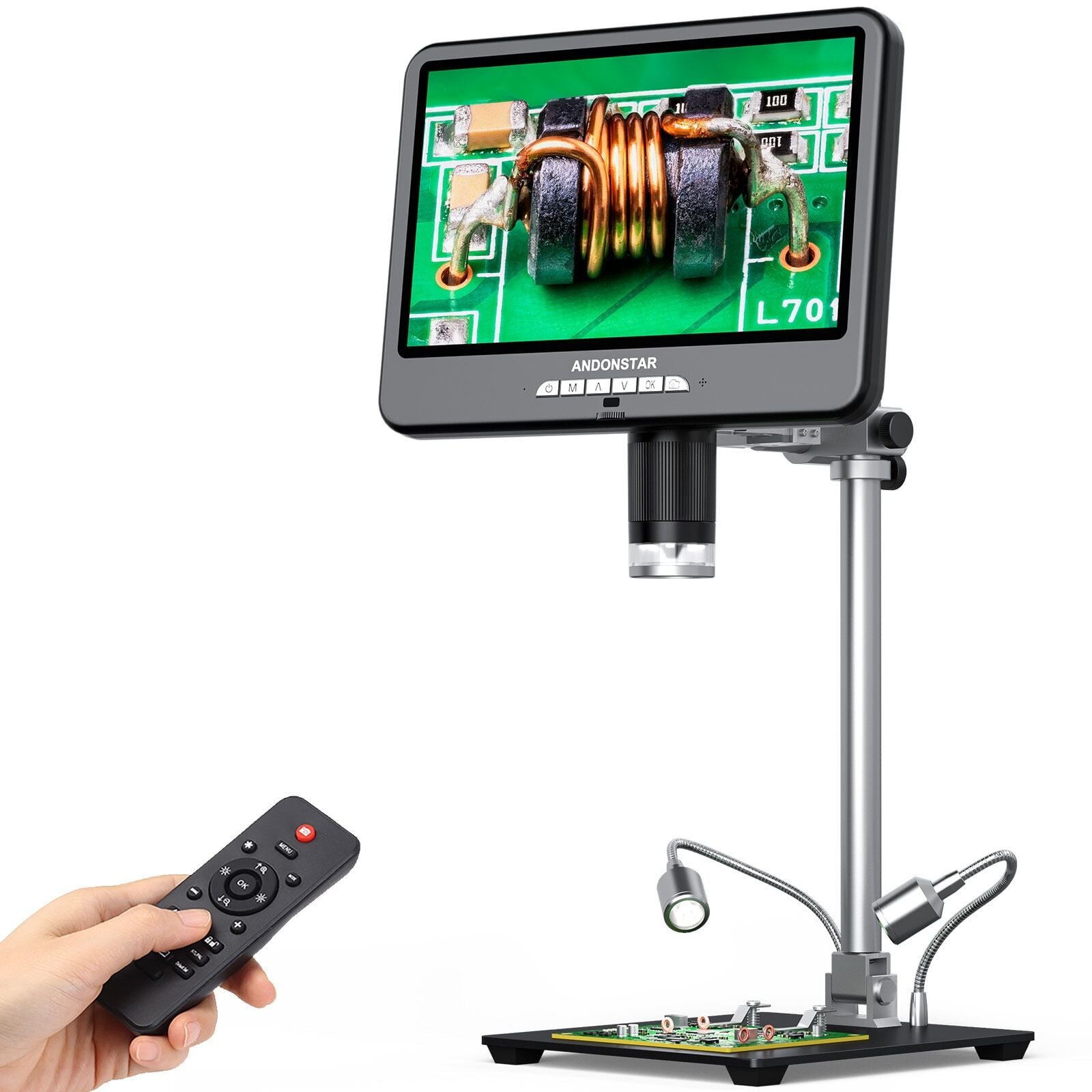 Andonstar AD210S-PRO 4K 60FPS HDMI Dijital Mikroskop 10.1” LCD PCB Lehimleme Mikroskobu