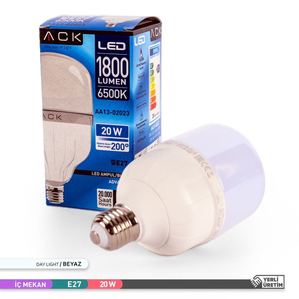 ACK AA13-02023 20W LED T80 E27 Ampul 6500K