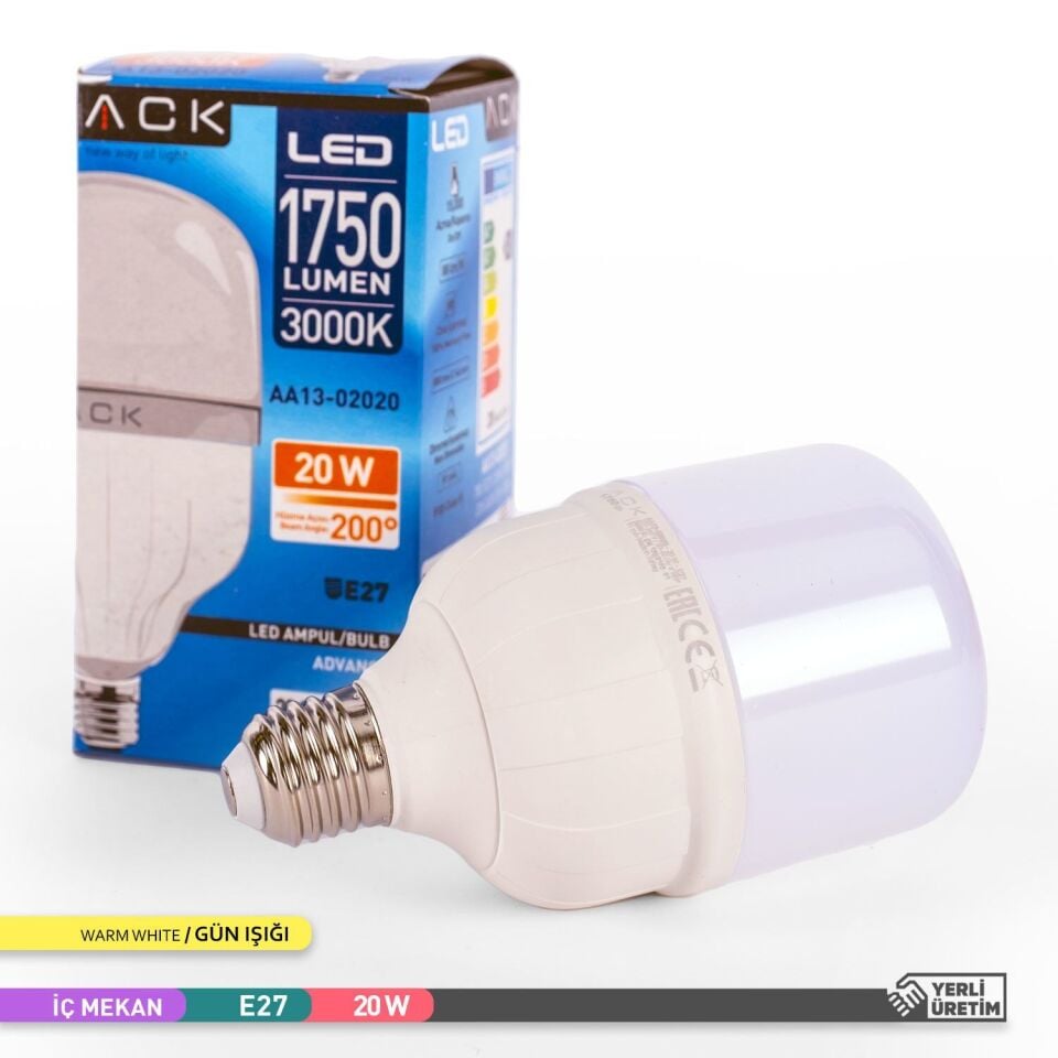 ACK AA13-02020 20W LED T80 E27 Ampul 3000K