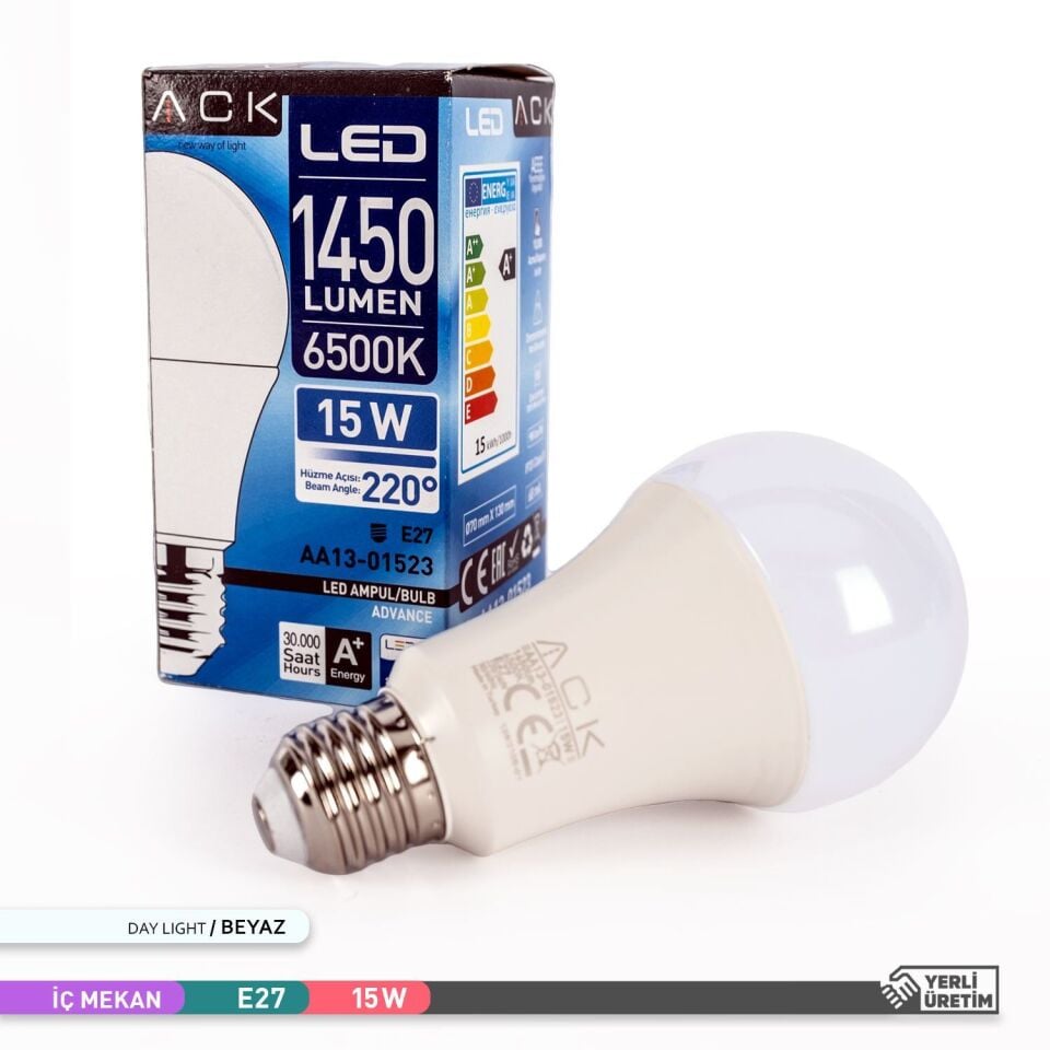 ACK AA13-01523 15W LED A70 E27 Ampul 6500K