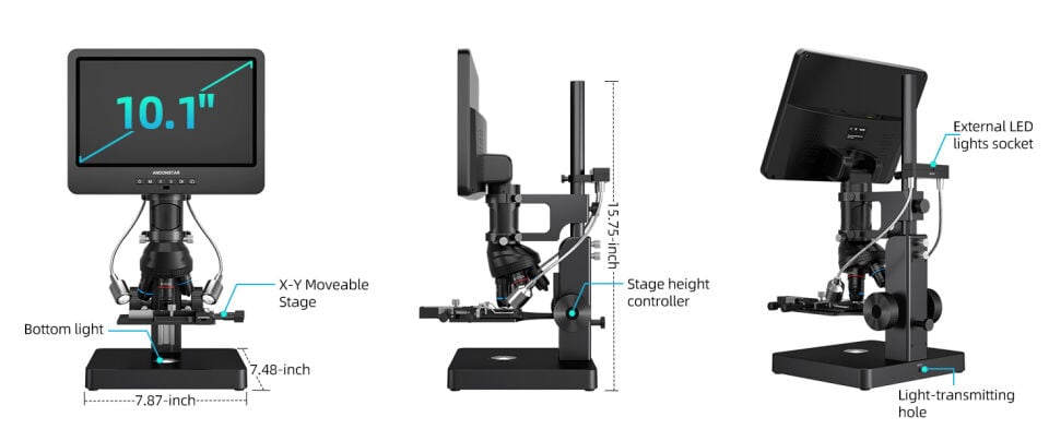 Andonstar 269S 5 Lens + Endoscope HDMI UHD 2160P Dijital Mikroskop