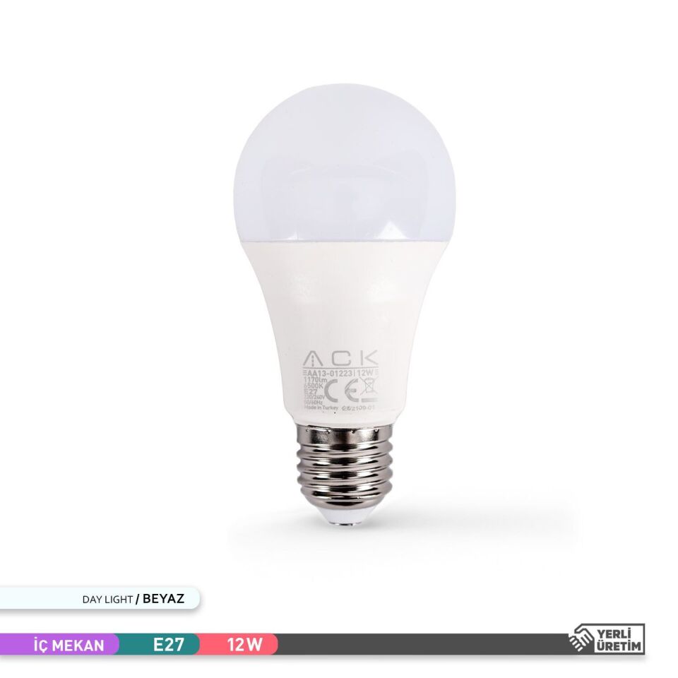 ACK AA13-01223 12W LED A60 E27 Ampul 6500K