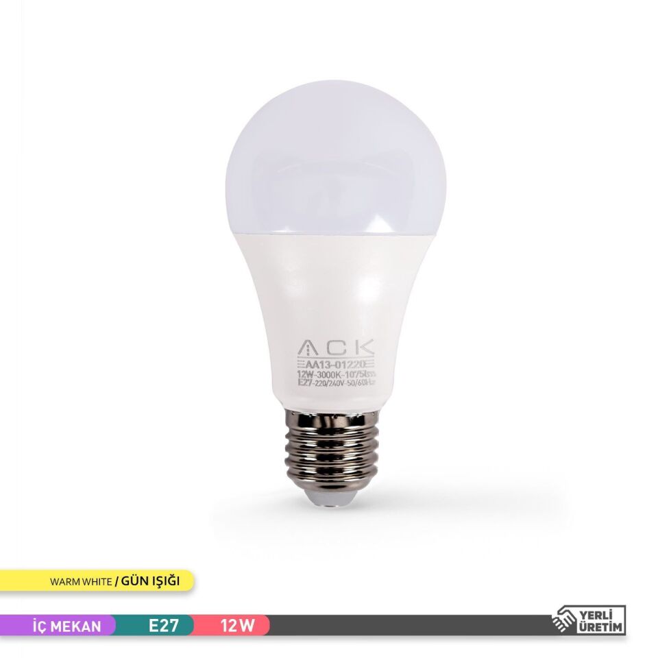 ACK AA13-01220 12W LED A60 E27 Ampul 3000K