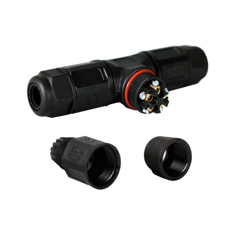 SRC Saha Montaj Konnektör IP68 Si̇yah - 3'lü | Mi̇n Kablo Boyutu Dış Çap 6mm-10mm (5 Adet)
