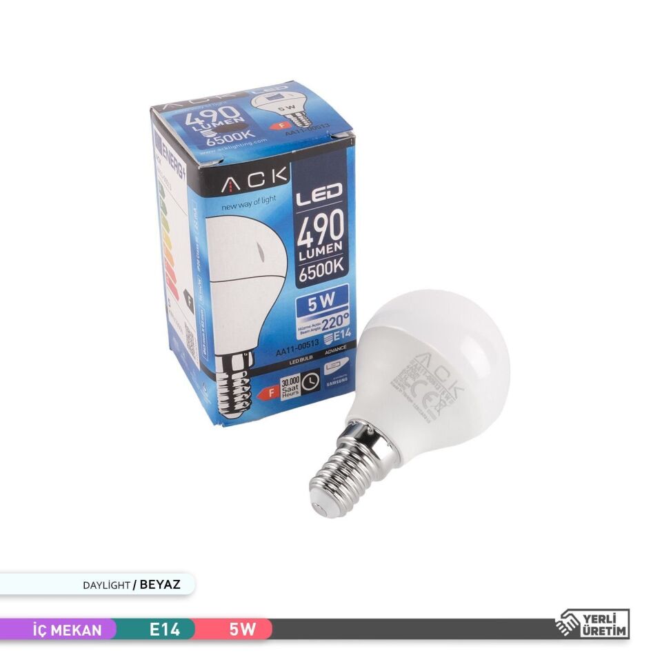 ACK AA11-00513 5W LED Top Ampul 6500K E14 Duy