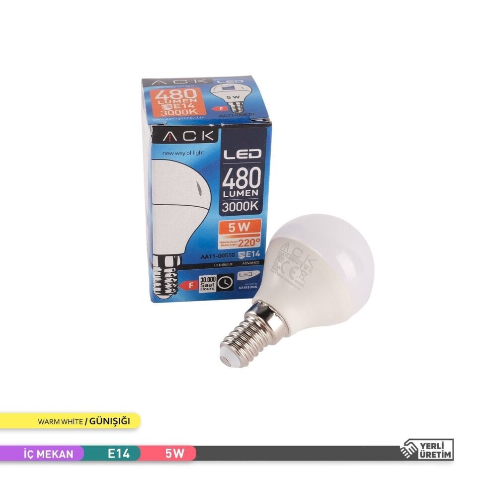 ACK AA11-00510 5W LED Top Ampul 3000K E14 Duy