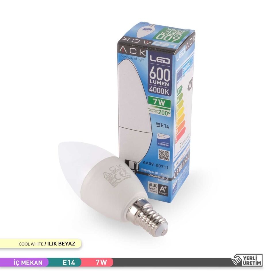 ACK AA09-00711 7W LED Mum Ampul 4000K