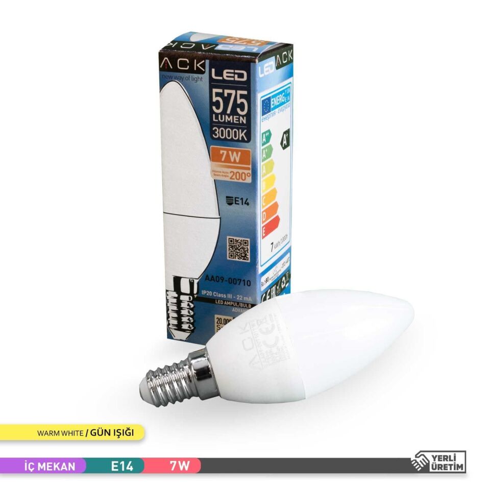 ACK AA09-00710 7W LED Mum Ampul 3000K