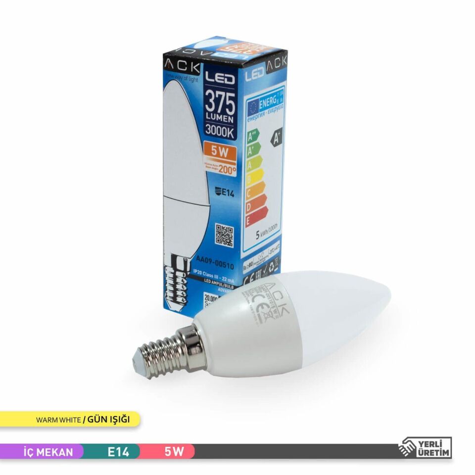 ACK AA09-00510 5W LED Mum Ampul 3000K