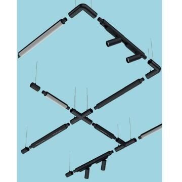 GOYA GY 8060-149 Siyah/Beyaz Kasa 70 Watt 150 cm Hareketli Gövdeli Eklenebilir Silindirik Lineer Sarkıt Armatür