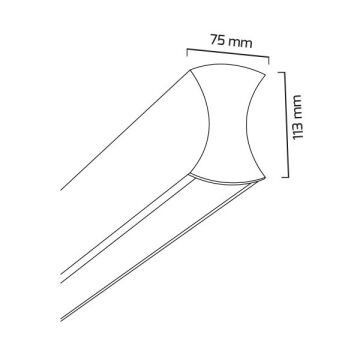 GOYA GY 8049-60 Siyah/Beyaz Kasa 26+18 Watt 90 cm Çift Yönlü Lineer Sarkıt Avize