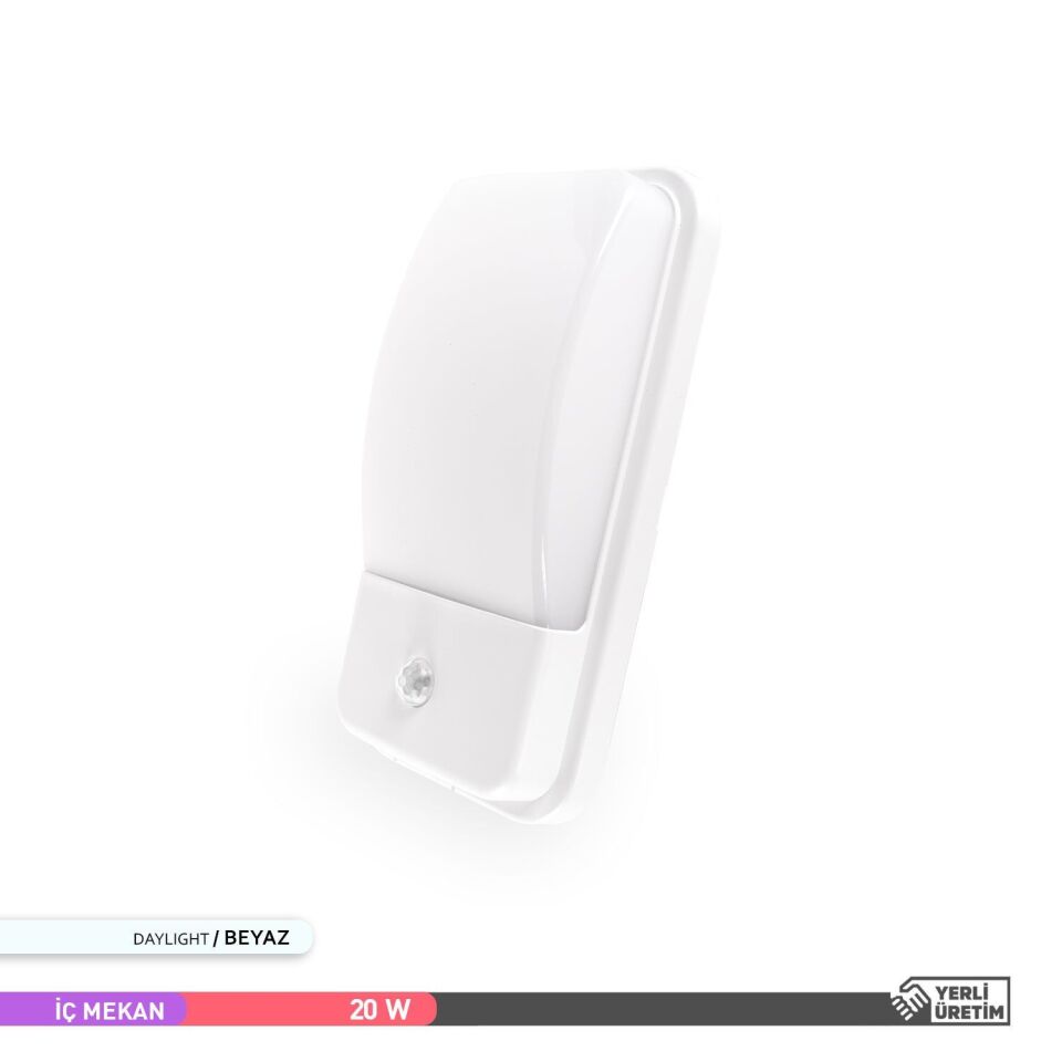 ACK AH07-05330 20W 6500K 30 cm X 8,6 cm X 15 cm Sensörlü LED Duvar Apliği Beyaz