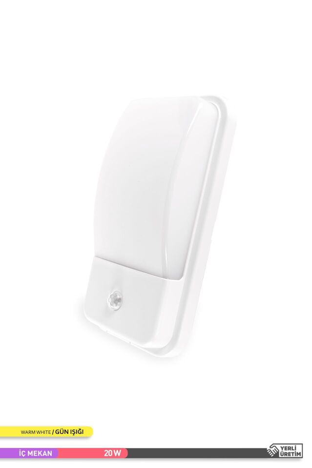 ACK AH07-05300 20W 3000K 30 cm X 8,6 cm X 15 cm Sensörlü LED Duvar Apliği Beyaz