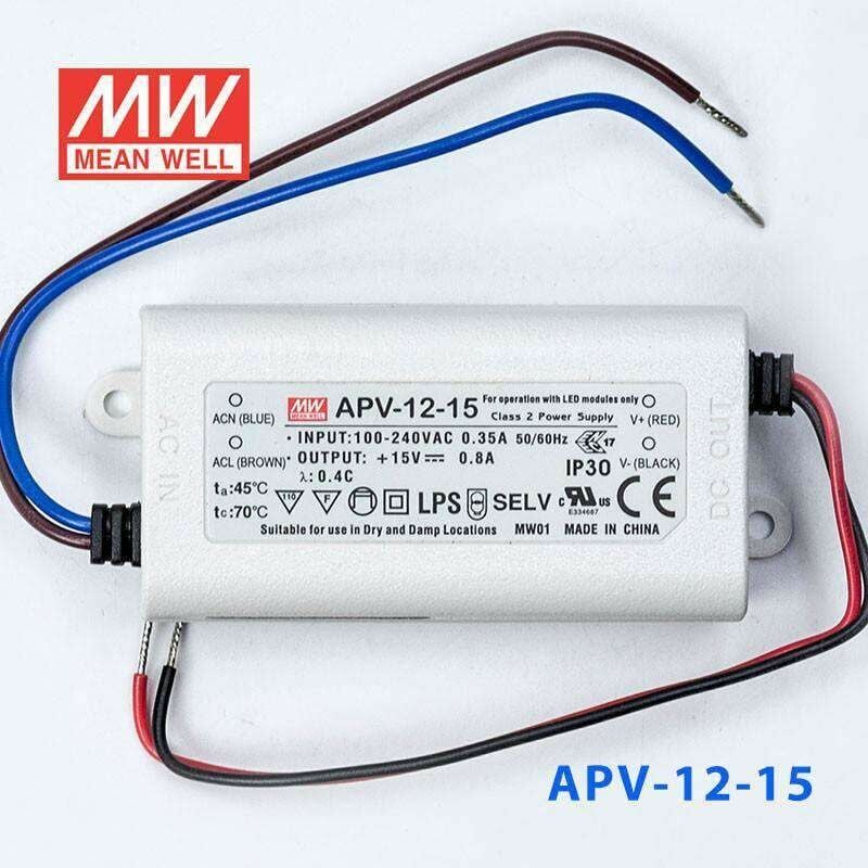 Meanwell APV-12-15 12W LED Switching Güç Kaynağı 15VDC 0.8A
