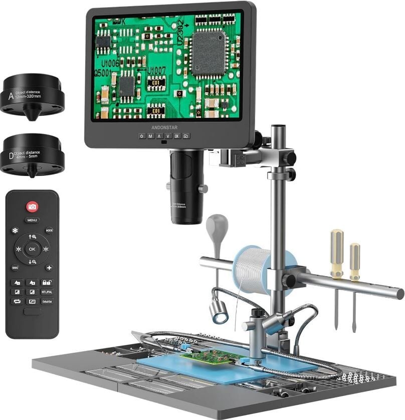 Andonstar 249S-M PLUS 3 Lens Plus Stand Profesyonel Dijital Mikroskop