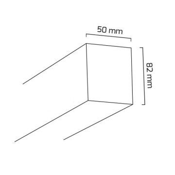 GOYA GY 8056-119 Siyah/Beyaz Kasa 34 Watt 119 cm Eklenebilir Sıva Üstü Lineer Armatür