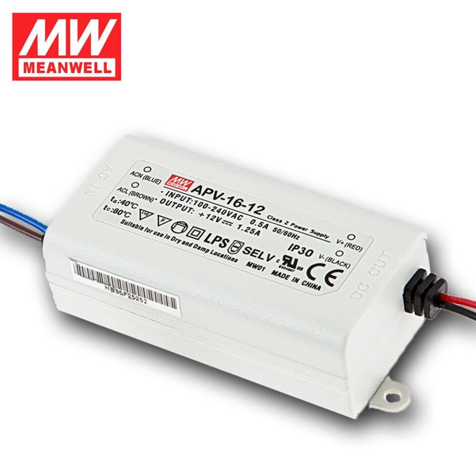 Meanwell APV-16-12 16W LED Switching Güç Kaynağı 12VDC 1.25A