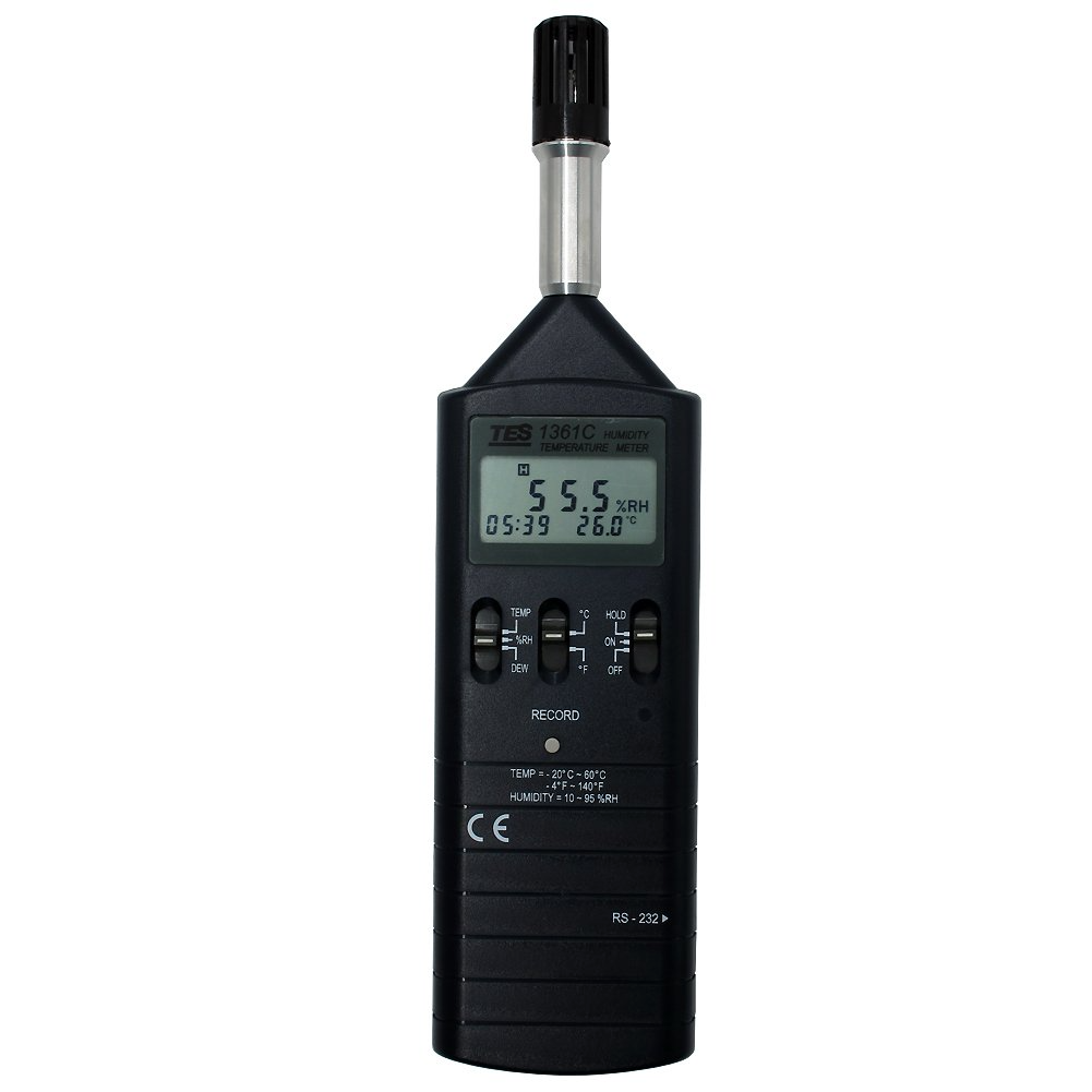 TES 1361C Rutubet ve Isı Ölçer Bilgi Yazılımlı