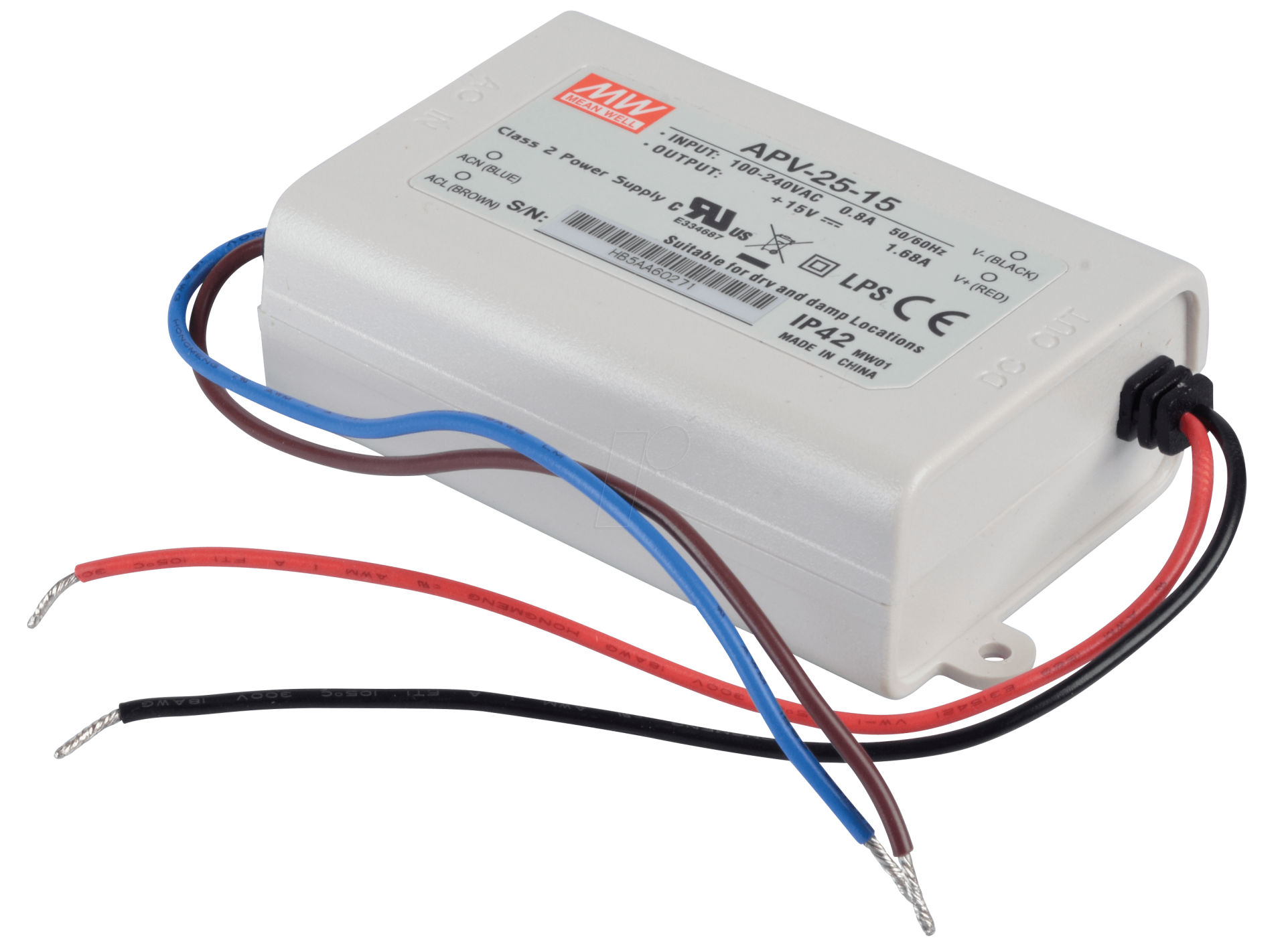 Meanwell APV-25-15 25W LED Switching Güç Kaynağı 15VDC 1.68A