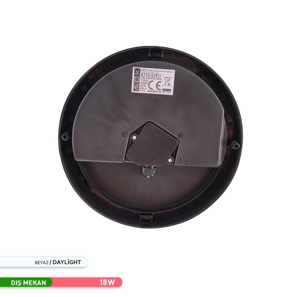ACK AT10-51831 18W 6500K LED Tavan ve Duvar Armatürü