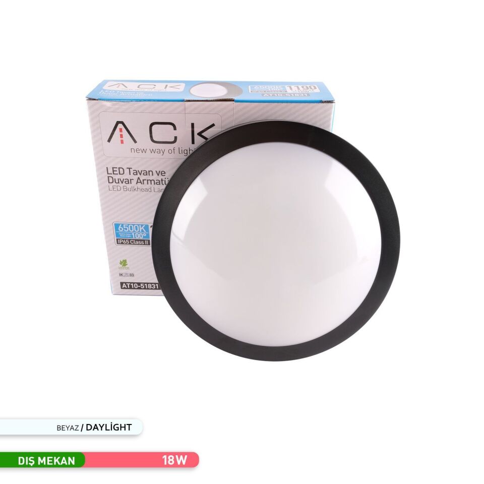 ACK AT10-51831 18W 6500K LED Tavan ve Duvar Armatürü