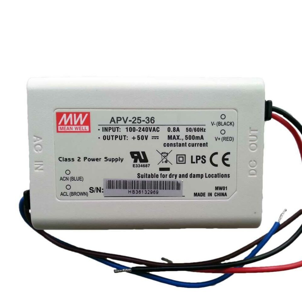 Meanwell APV-25-36 25W LED Switching Güç Kaynağı 36VDC 0.7A