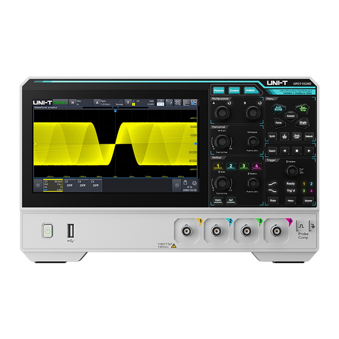 UNI-T UPO1152HD 150 MHz 2 Kanallı Yüksek Çözünürlüklü Osiloskop